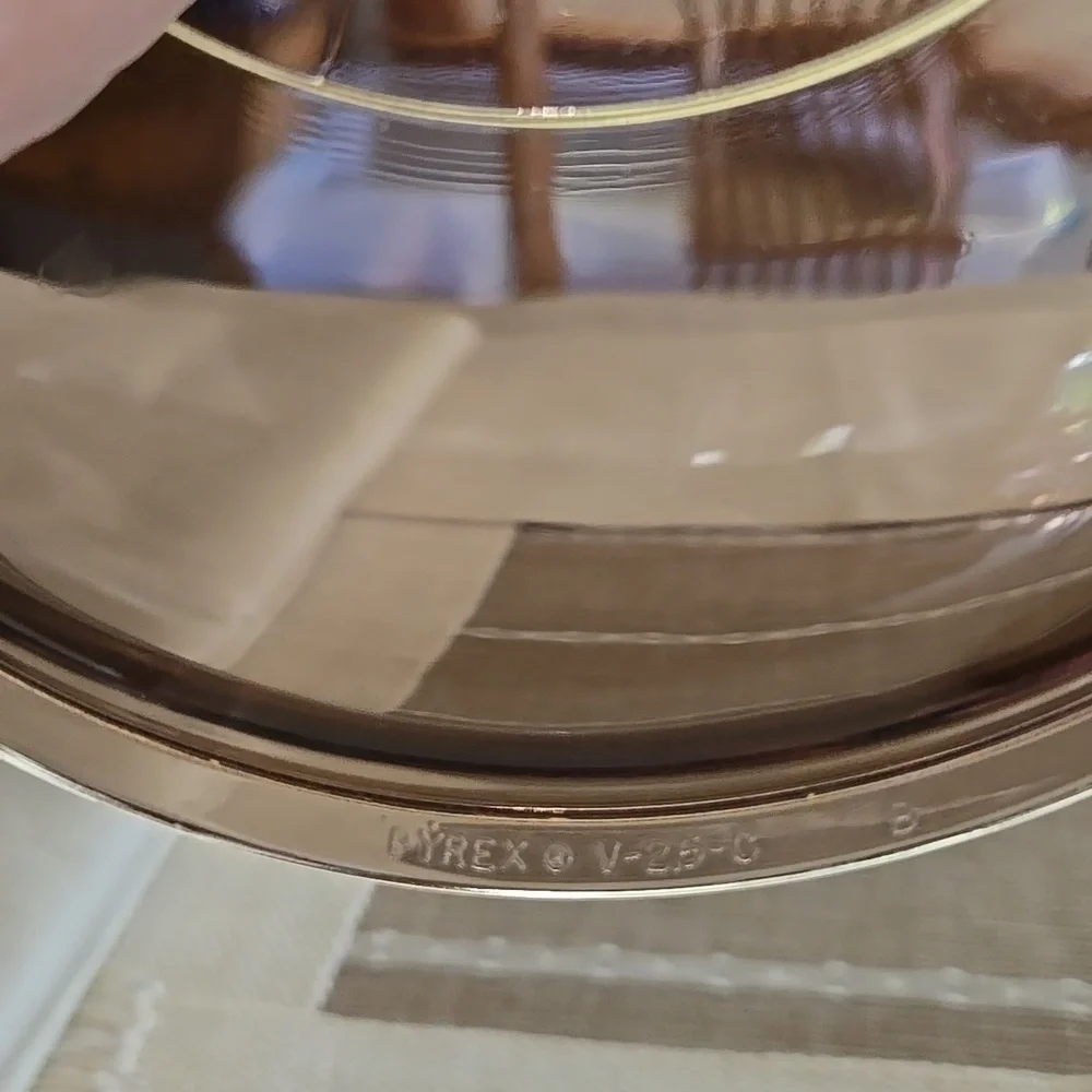 Pyrex Visions Amber Brown Glass Lid 2.5 C EUC